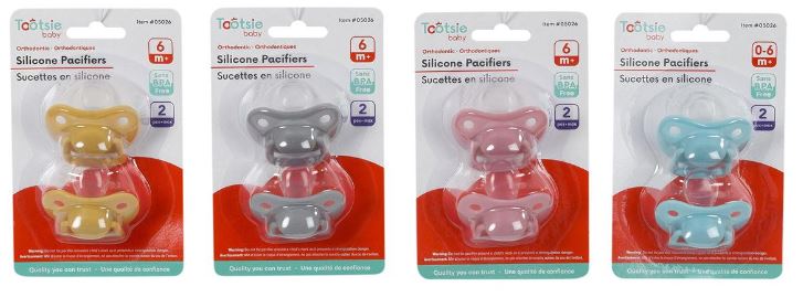TWO-PACK OF BABY PACIFIERS (0M+, 6M+) ASST
