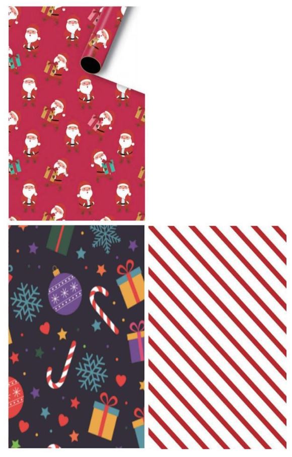 PAPIER D'EMBALLAGE DE NOEL 40"X144" ROULEAU SIMPLE EXTRA LARGE (40 PI²)