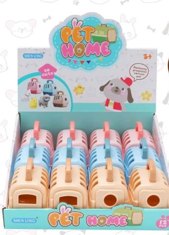 PET HOME - ENSEMBLE DE JEU AVEC ANIMAL DE COMPAGNIE ET CAGE DE TRANSPORT ASST