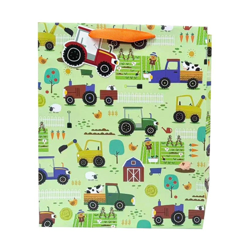 MEDIUM GIFT BAG - FARM TRUCKS