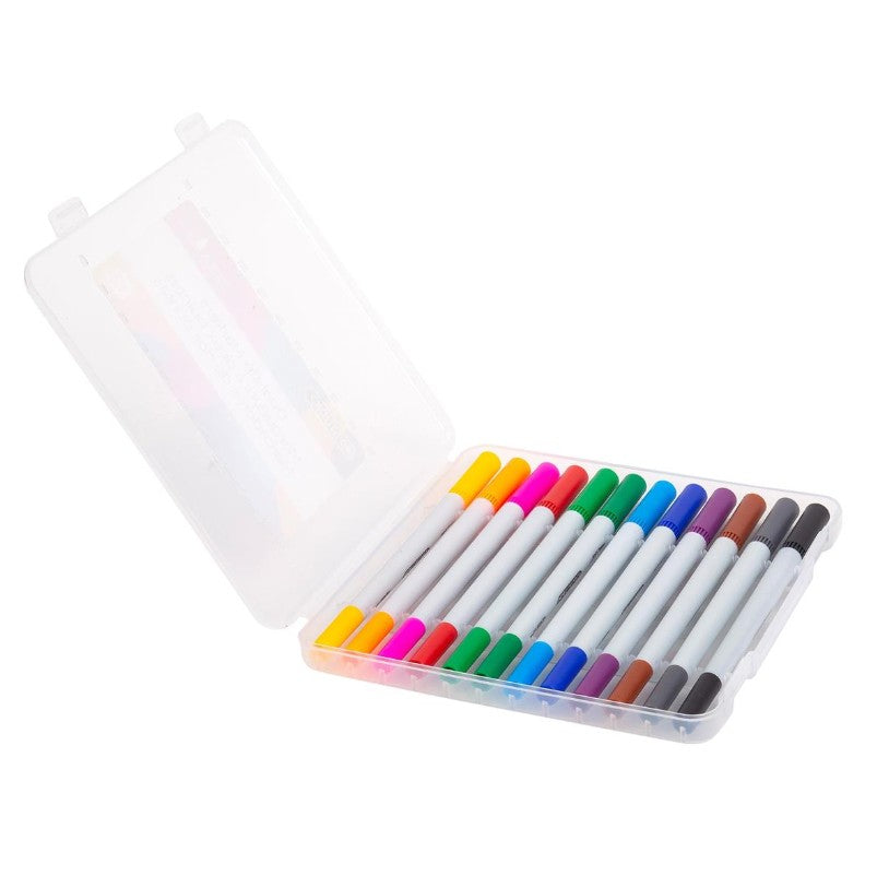 TIME 4 CRAFTS - ENSEMBLE DE 12 CRAYONS À ENCRE À BASE D'EAU - MARQUEURS À DOUBLE POINTE