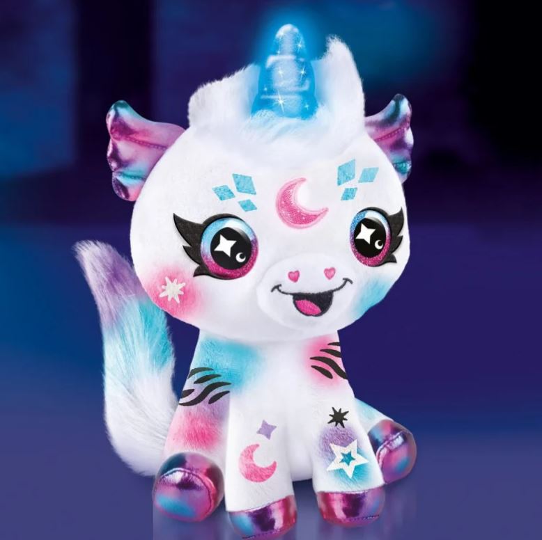 AIRBRUSH - PELUCHE LICORNE COSMIQUE AVEC CORNE LUMINEUSE
