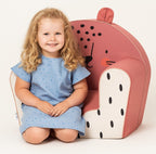 DELSIT - FAUTEUIL À OREILLES LÉOPARD ROSE