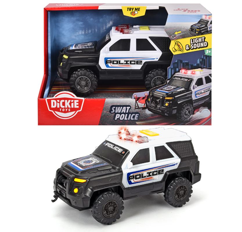 DICKIE CITY HEROES - CAMION DE POLICE SWAT SONS ET LUMIÈRES 18 CM