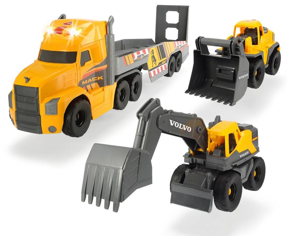 DICKIE - MACK-VOLVO TRUCK HEAVY LOADER SOUND AND LIGHTS 70 CM