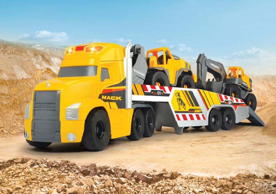 DICKIE - MACK-VOLVO TRUCK HEAVY LOADER SOUND AND LIGHTS 70 CM