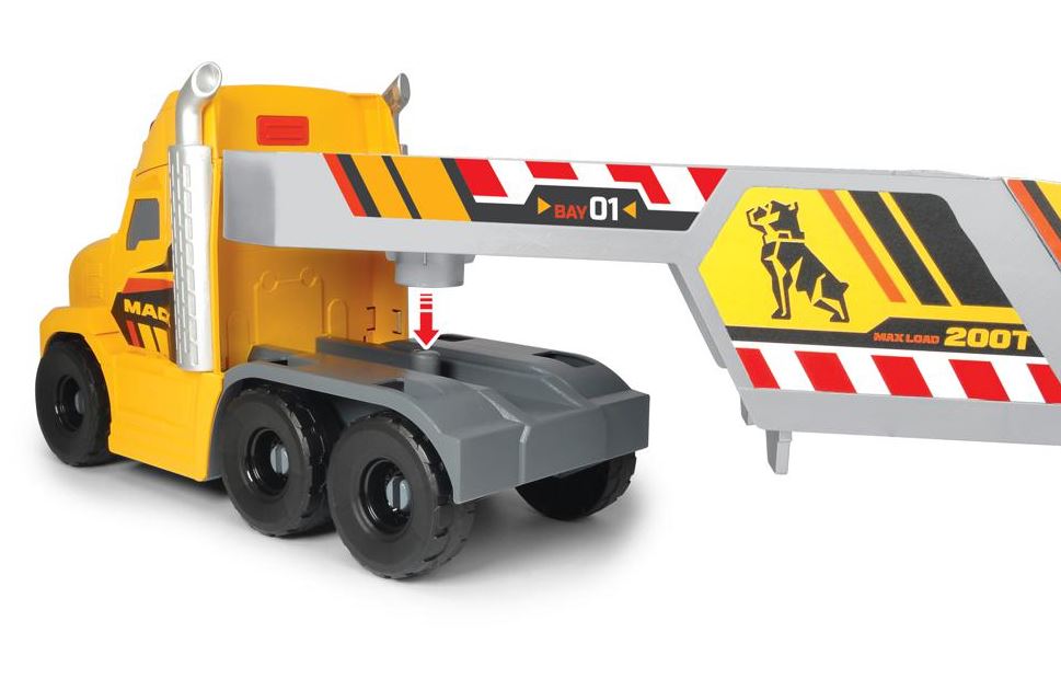 DICKIE - MACK-VOLVO TRUCK HEAVY LOADER SOUND AND LIGHTS 70 CM