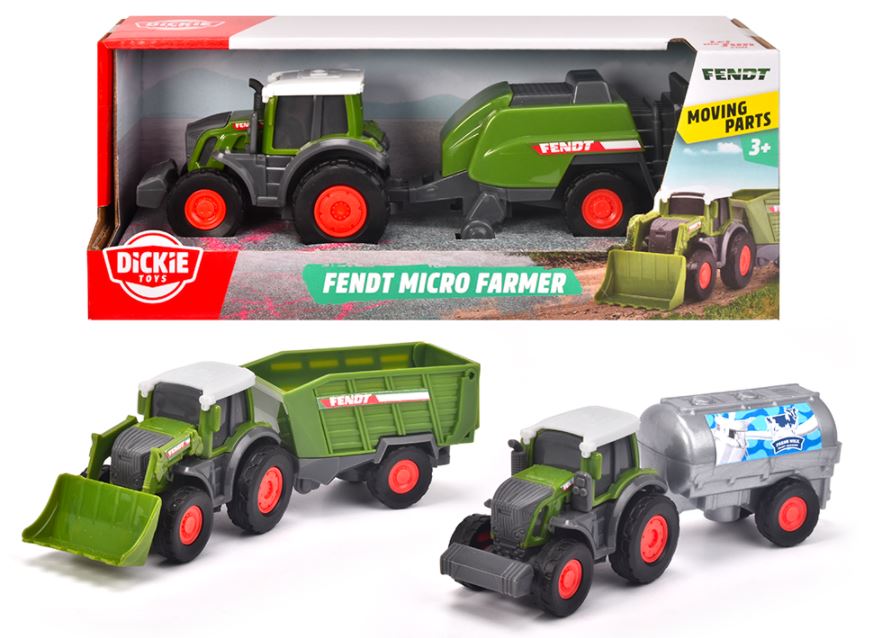 DICKIE - TRACTEUR ET REMORQUE FARM LIFE TEAM 18 CM ASSORTIS