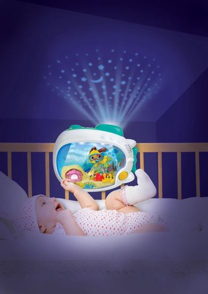 WINFUN - BOÎTE À MUSIQUE PROJECTEUR ET VEILLEUSE APPAISANTE 3-EN-1 (AQUARIUM)