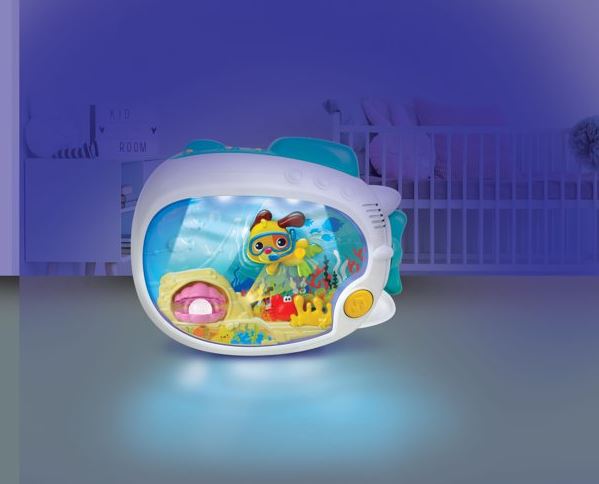 WINFUN - BOÎTE À MUSIQUE PROJECTEUR ET VEILLEUSE APPAISANTE 3-EN-1 (AQUARIUM)