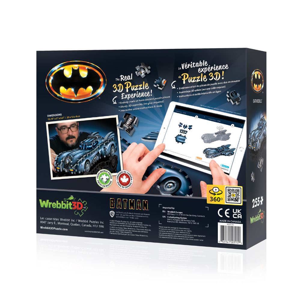WREBBIT CASSE-TÊTE 3D 255 PIÈCES - BATMOBILE