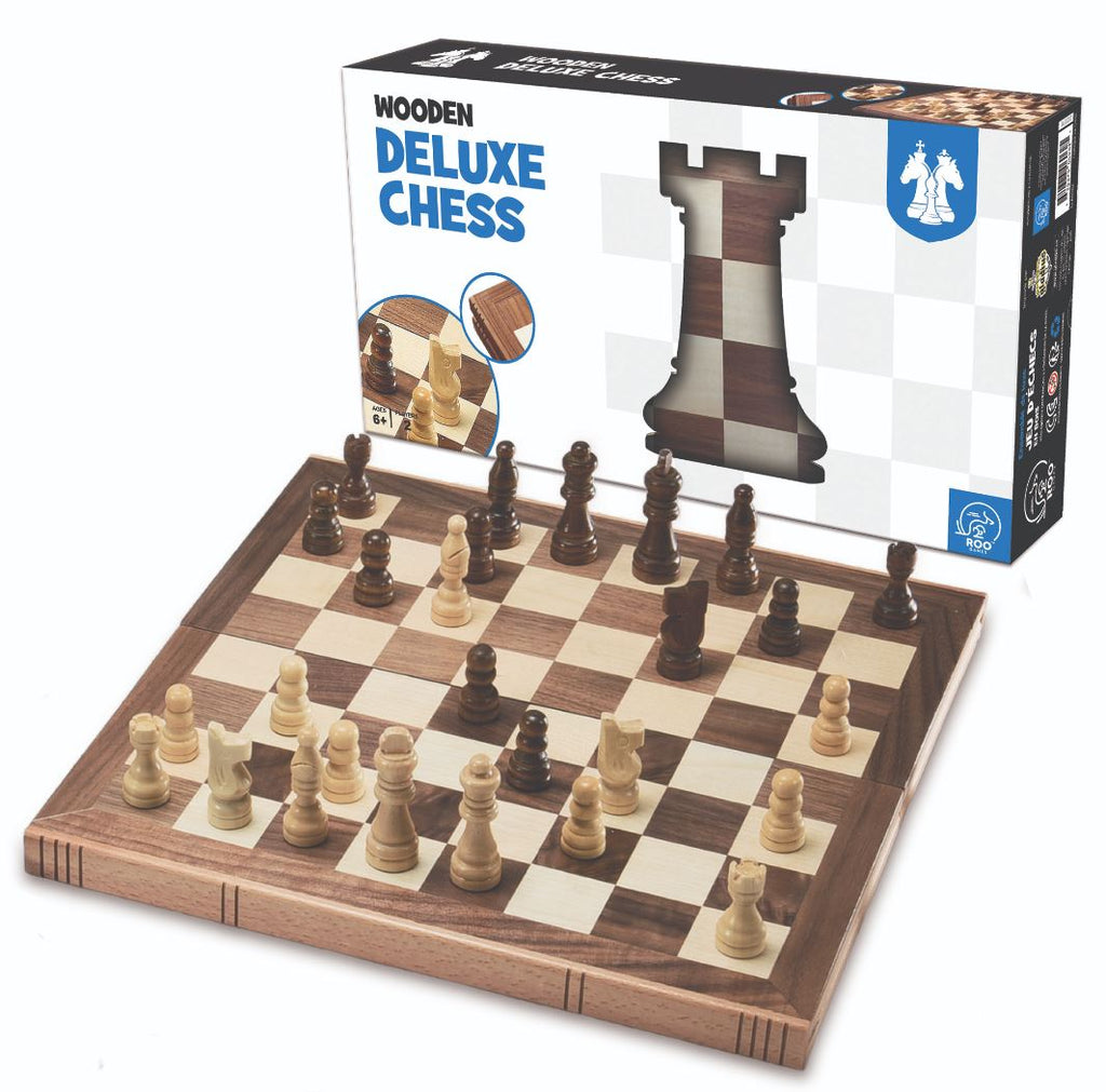 ENSEMBLE DE LUXE - JEU D'ÉCHECS PLIANT EN BOIS