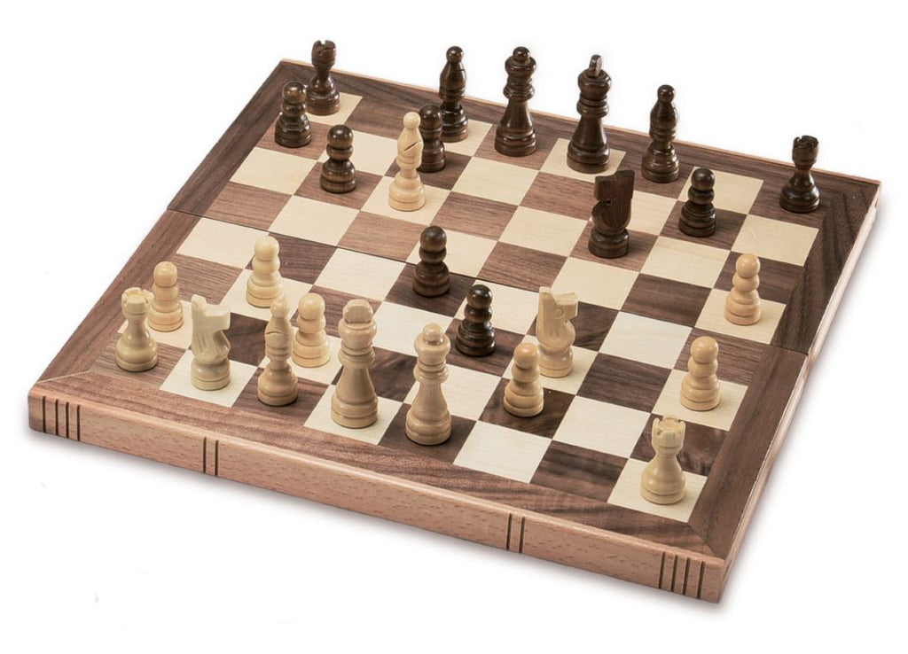 ENSEMBLE DE LUXE - JEU D'ÉCHECS PLIANT EN BOIS