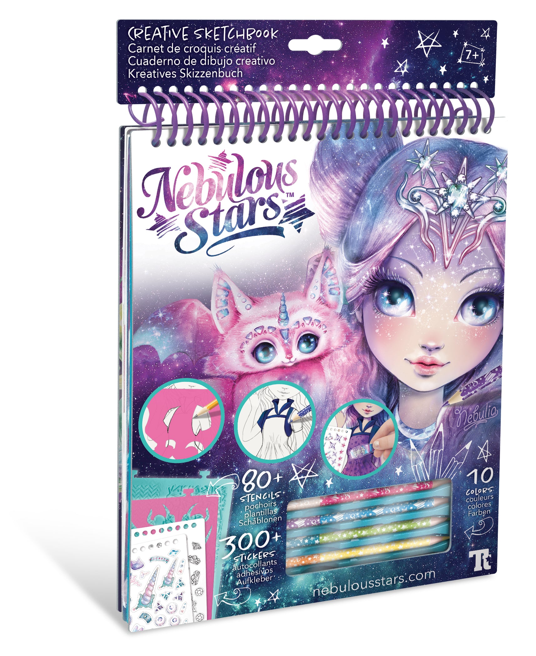 NEBULOUS STARS - CARNET DE CROQUIS CREATIF NÉBULIA MAUVE "BEST SELLER" (CRAYONS DE BOIS) BEST SELLER