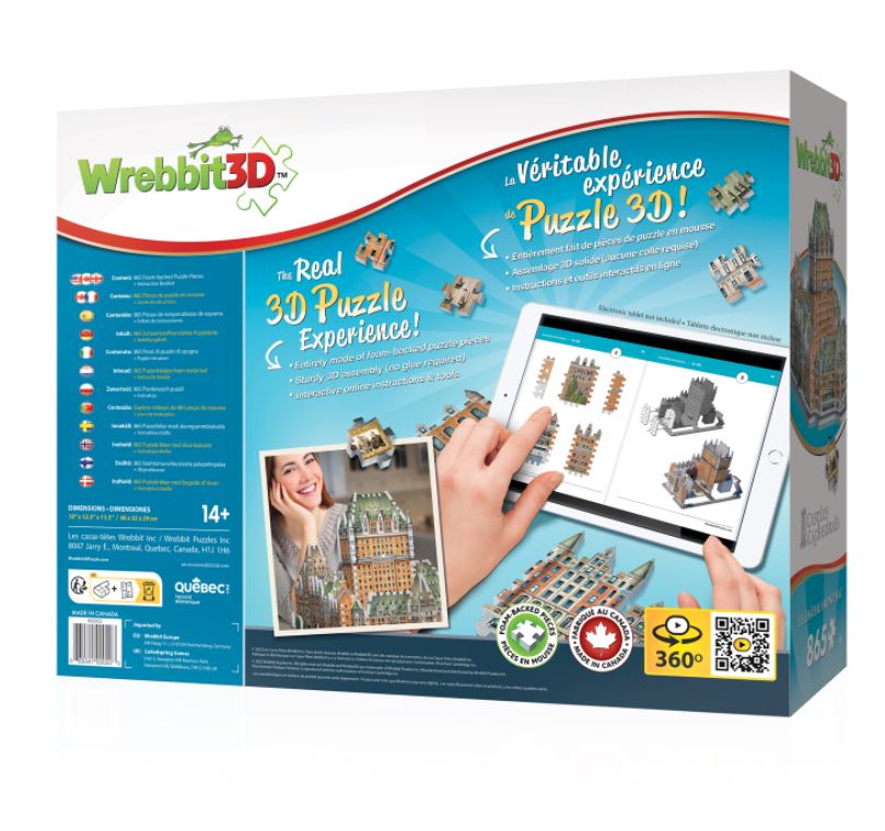 WREBBIT CASSE-TÊTE 3D 865 PIÈCES - CHÂTEAU FRONTENAC