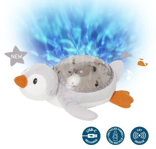 PELUCHE PINGOUIN - LUMIÈRE POLAIRE VEILLEUSE AVEC MUSIQUE ET CAPTEUR RECHARGEABLE