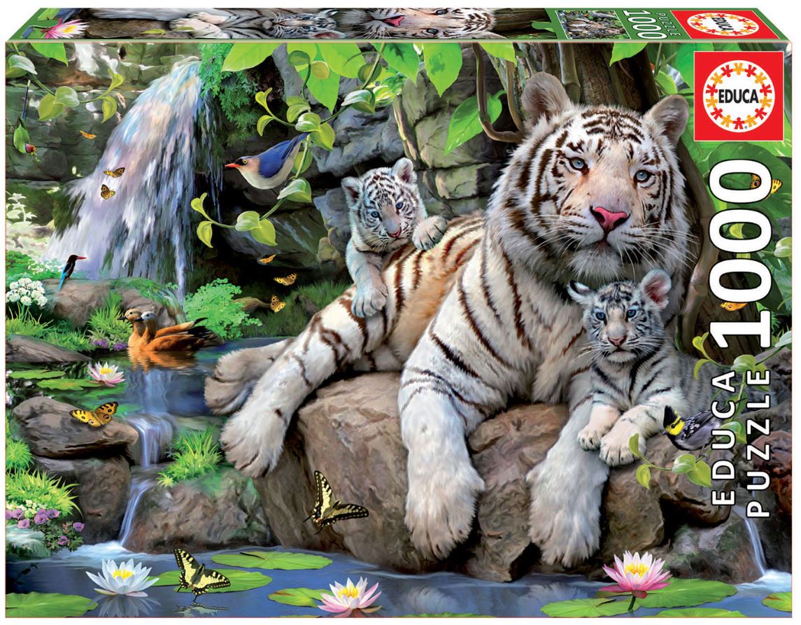 EDUCA JIGSAW PUZZLE 1000 PIECES - BENGAL WHITE TIGERS