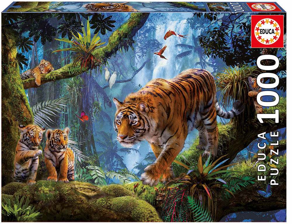 EDUCA JIGSAW PUZZLE 1000 PIECES - TIGERS ON A TREE #17662