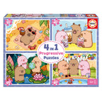 EDUCA CASSE-TÊTE PROGRESSIF 4-EN-1 - CAPYFUN 20-40-60-80 PIÈCES #20486