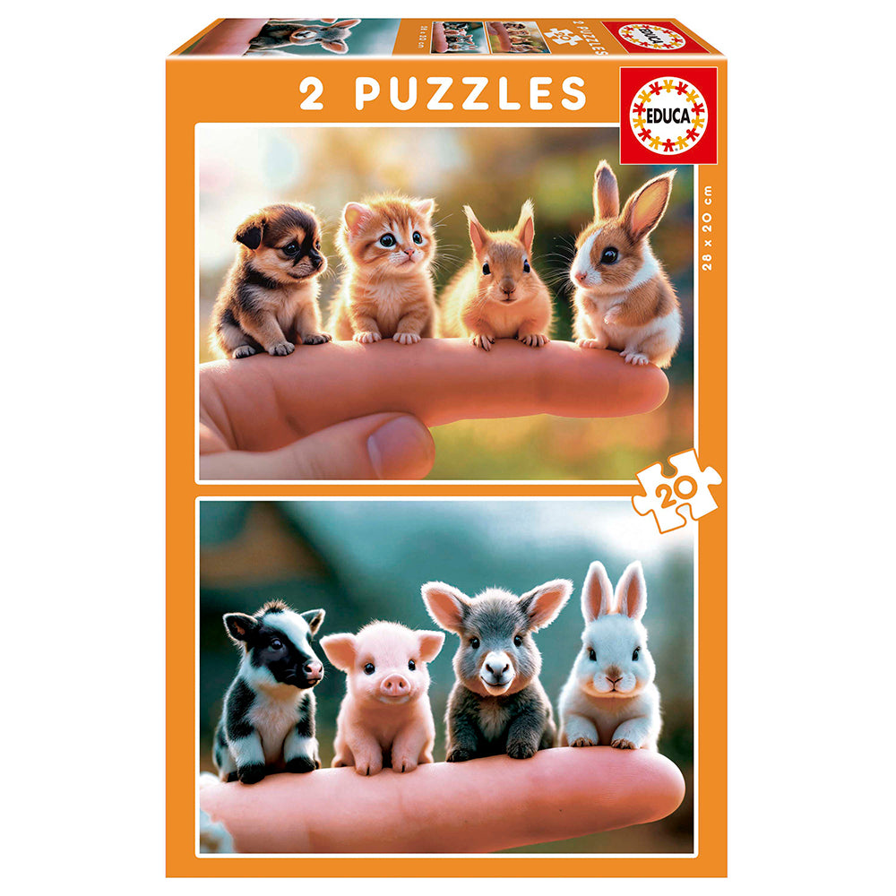 EDUCA PUZZLES 2X20 PIECES - BABY ANIMALS #20221