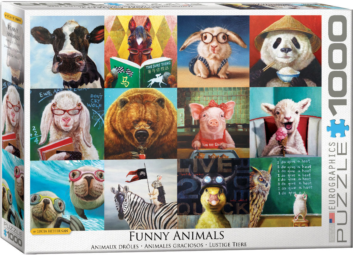EUROGRAPHICS JIGSAW PUZZLE 1000 PIECES - FUNNY ANIMALS (LUCIA HEFFERNAN)