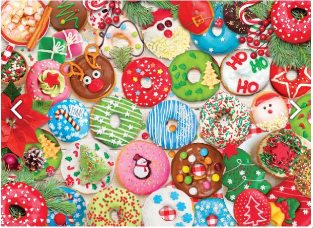 EUROGRAPHICS CASSE-TÊTE 1000 PIÈCES - BEIGNETS DE NOËL - BOÎTE EN MÉTAL