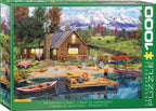 EUROGRAPHICS JIGSAW PUZZLE 1000 PIECES - MOUNTAIN CABIN #6000-5726