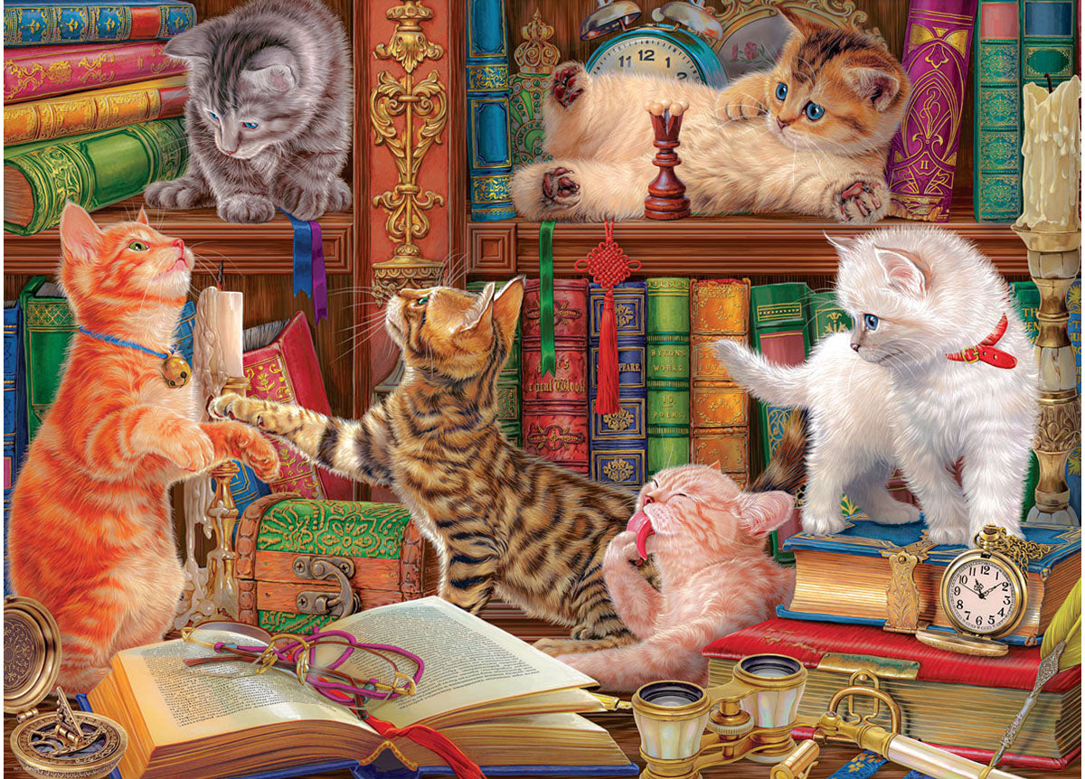 EUROGRAPHICS CASSE-TÊTE 1000 PIÈCES - CHATONS DE BIBLIOTHÈQUE #6000-5913