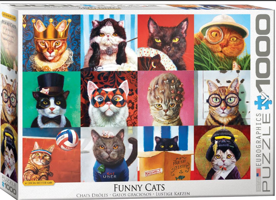 EUROGRAPHICS CASSE-TÊTE 1000 PIÈCES - CHATS DRÔLES (LUCIA HEFFERNAN)