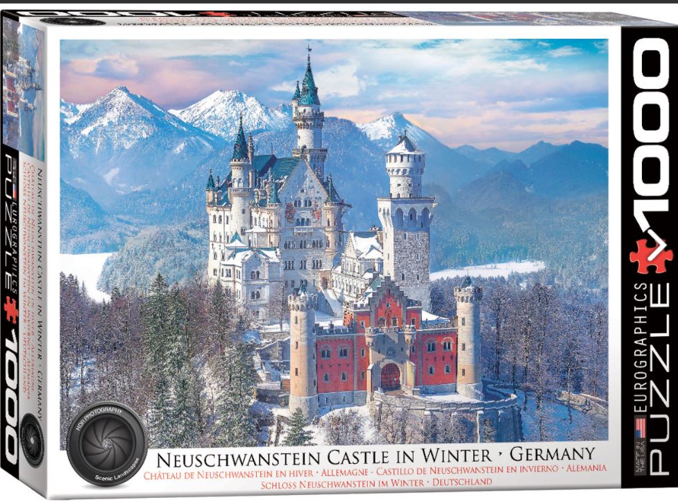 EUROGRAPHICS CASSE-TÊTE 1000 PIÈCES - CHÂTEAU DE NEUSCHWANSTEIN EN HIVER (PHOTOGRAPHIE HDR)
