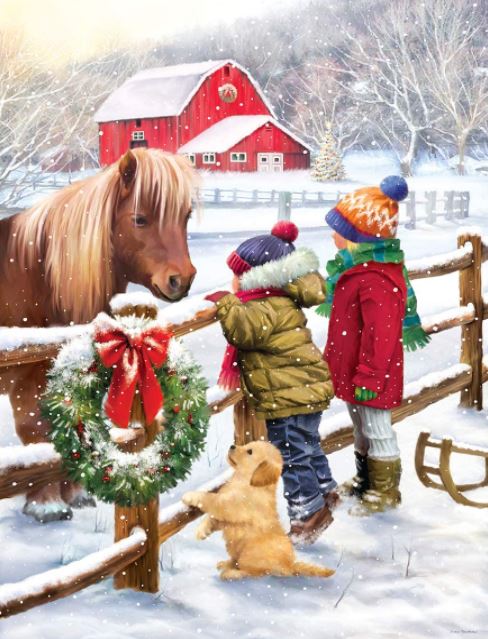 EUROGRAPHICS CASSE-TÊTE 1000 PIÈCES - NOËL - PONEY DE NOËL