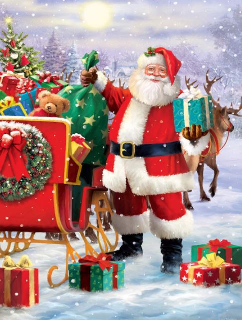 EUROGRAPHICS CASSE-TÊTE 1000 PIÈCES - NOËL - PÈRE NOËL AVEC TRAÎNEAU