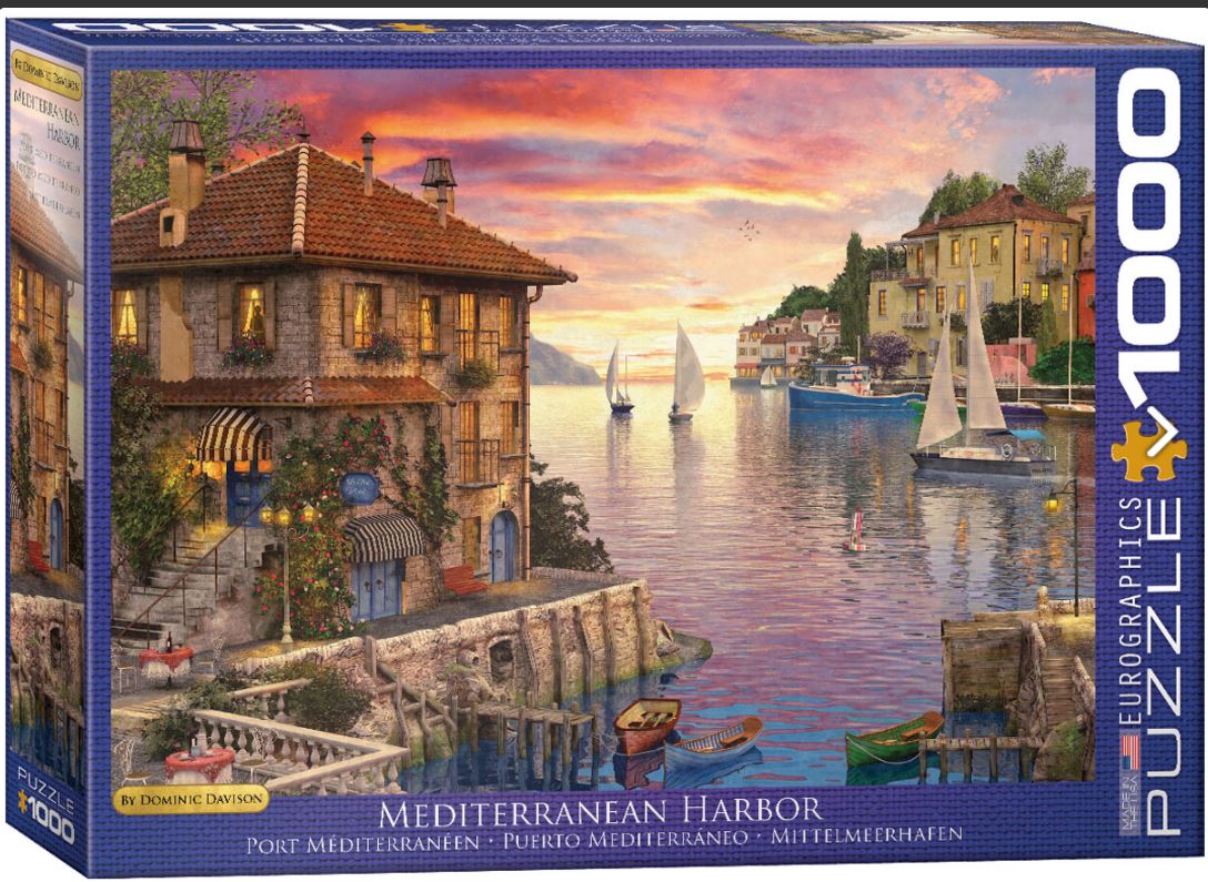 EUROGRAPHICS JIGSAW PUZZLE 1000 PIECES - MEDITERRANEAN HARBOUR (DOMINIC DAVISON)