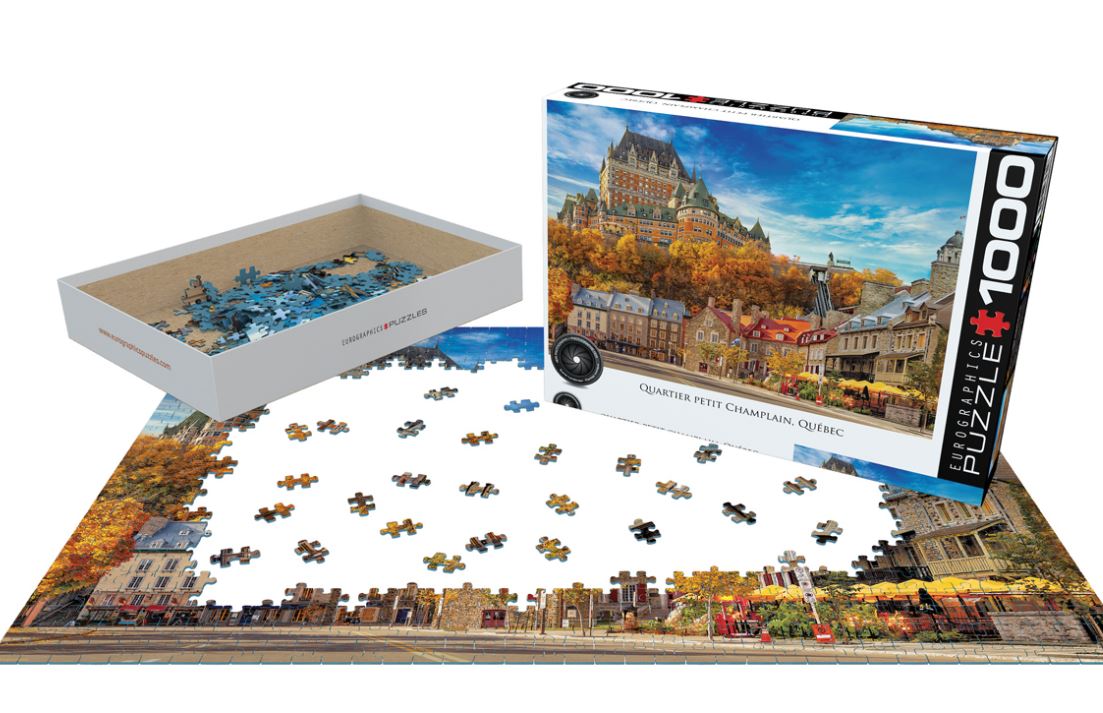EUROGRAPHICS JIGSAW PUZZLE 1000 PIECES - PETIT CHAMPLAIN DISTRICT QUEBEC #6000-5809