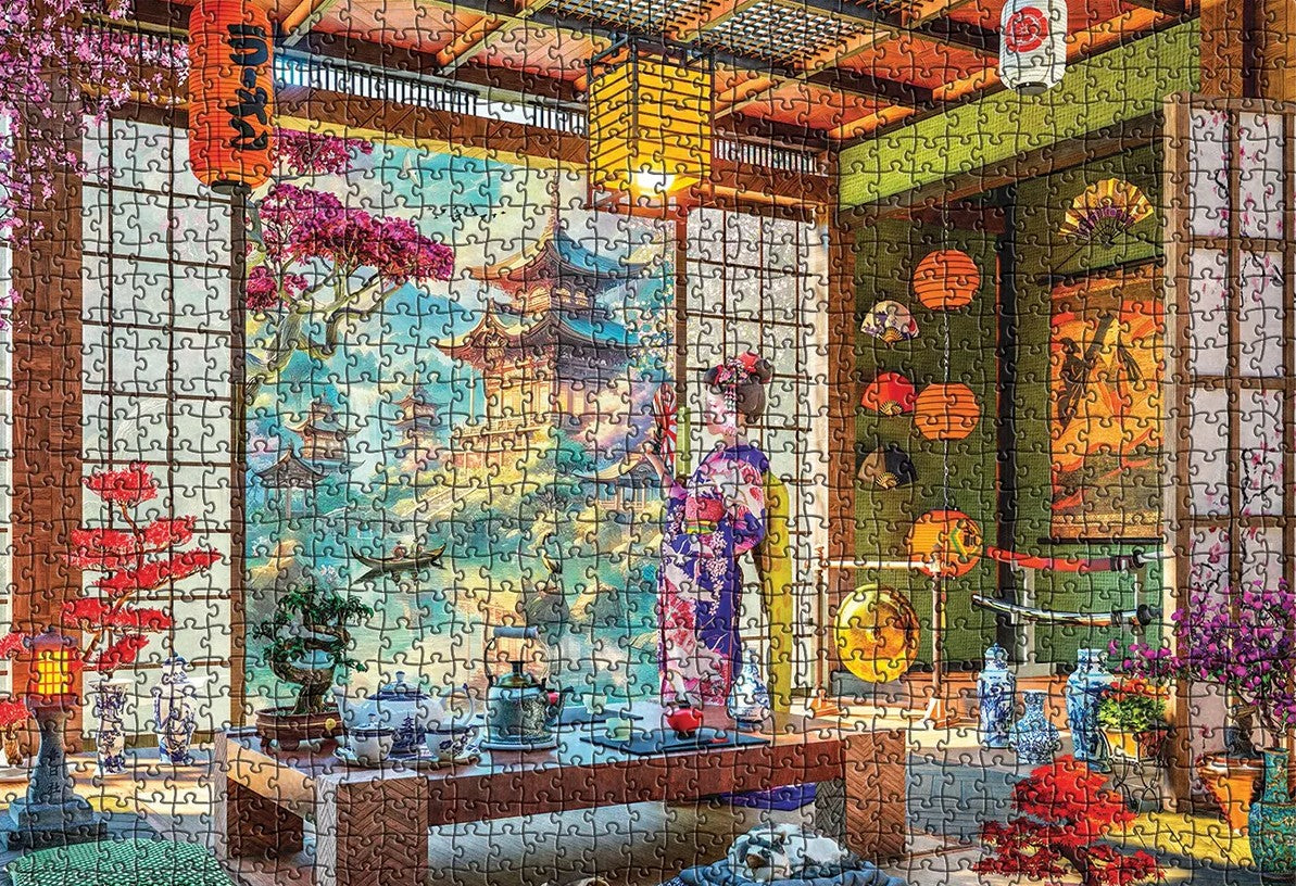 EUROGRAPHICS JIGSAW PUZZLE 1000 PIECES - TEA HOUSE IN JAPAN #6000-6155