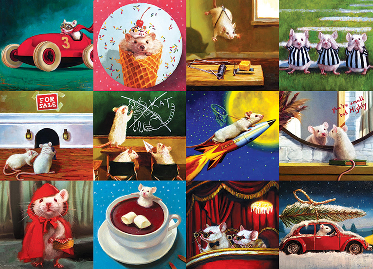 EUROGRAPHICS JIGSAW PUZZLE 1000 PIECES - FUNNY MICE (LUCIA HEFFERNAN) #6000-5695