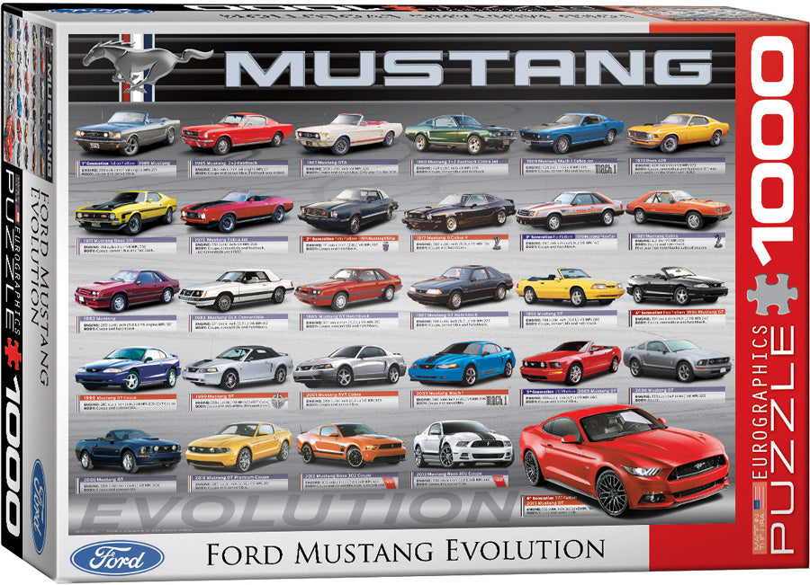 EUROGRAPHICS CASSE-TÊTE 1000 PIÈCES - ÉVOLUTION DE LA FORD MUSTANG #6000-0684