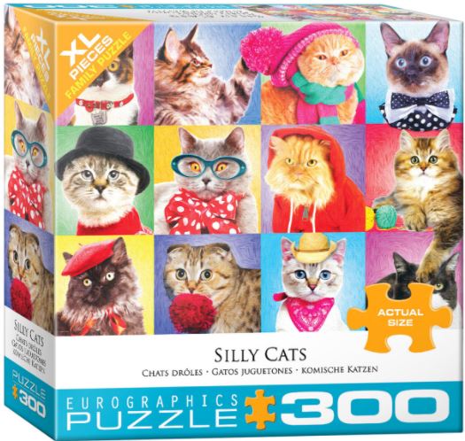 EUROGRAPHICS JIGSAW PUZZLE 300 LARGE PIECES - COSTUMED CAT PORTRAITS