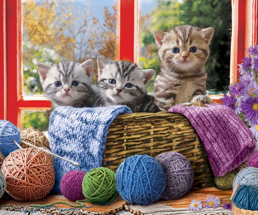 EUROGRAPHICS CASSE-TÊTE 500 LARGES PIÈCES - CHATONS AU TRICOT
