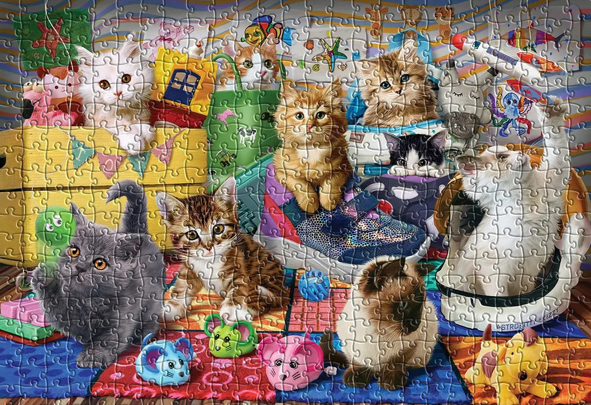 EUROGRAPHICS PUZZLE 500 LARGE PIECES - KITTEN RECREATION #8500-6143