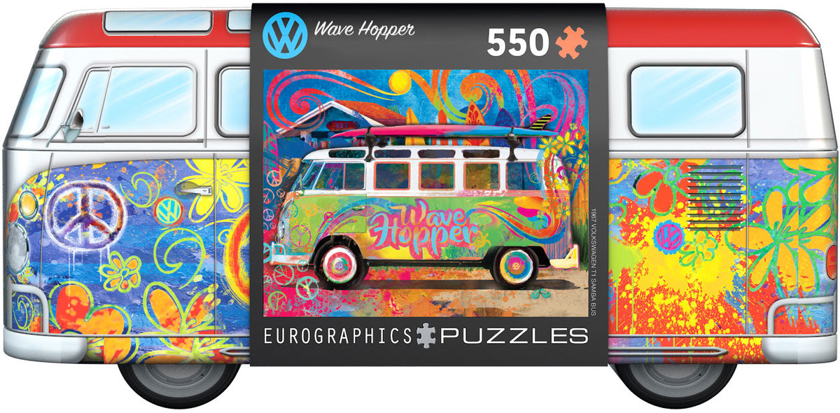 EUROGRAPHICS CASSE-TÊTE 500 PIÈCES DANS UNE BOÎTE SILHOUETTE EN MÉTAL - VOLKSWAGEN WAVE HOPPER