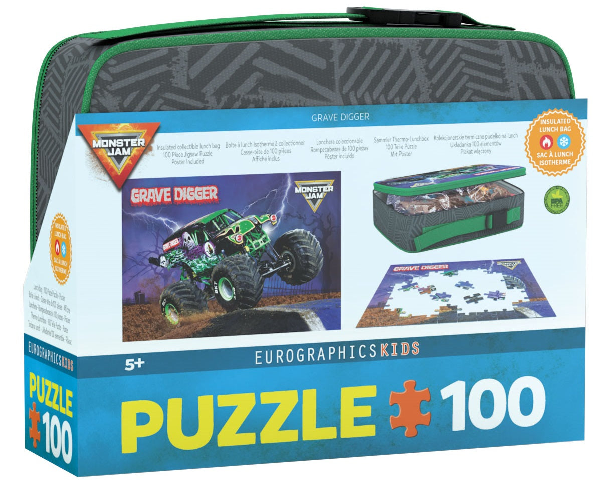 EUROGRAPHICS CASSE-TÊTE BOÎTE À LUNCH 100 PIÈCES - GRAVE DIGGER MONSTER JAM #9100-5938