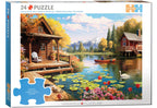 EUROGRAPHICS CASSE-TÊTE CONNEXION 24 PIÈCES - CHALET AU BORD DU LAC #9724-0873-1
