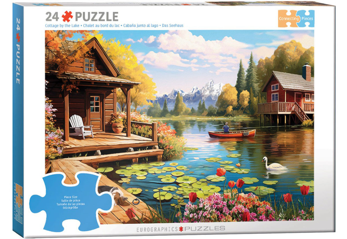 EUROGRAPHICS CASSE-TÊTE CONNEXION 24 PIÈCES - CHALET AU BORD DU LAC #9724-0873-1