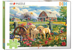 EUROGRAPHICS CASSE-TÊTE CONNEXION 48 PIÈCES - LE PRINTEMPS DES CHIOTS (SHAWNA STEWART) #9748-0874-2