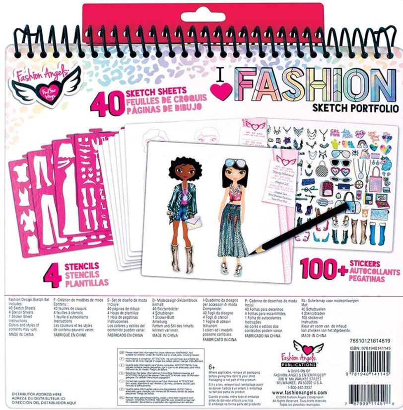FASHION ANGELS - CARNET DE CROQUIS DE MODE - FASHIONISTA