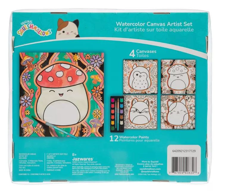 SQUISHMALLOWS - KIT D'ARTISTE SUR TOILE AQUARELLE