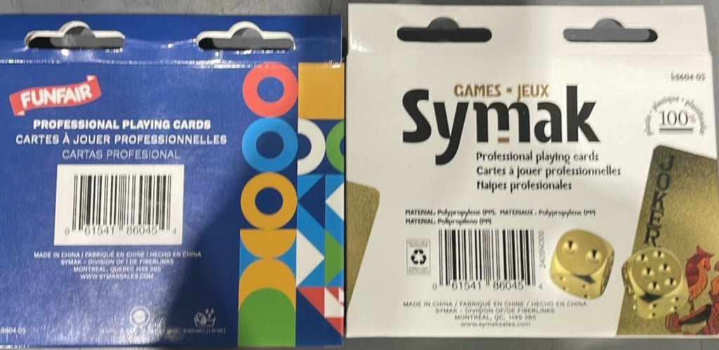 2 PAQUETS DE CARTES 100% PLASTIQUE À JOUER ASST