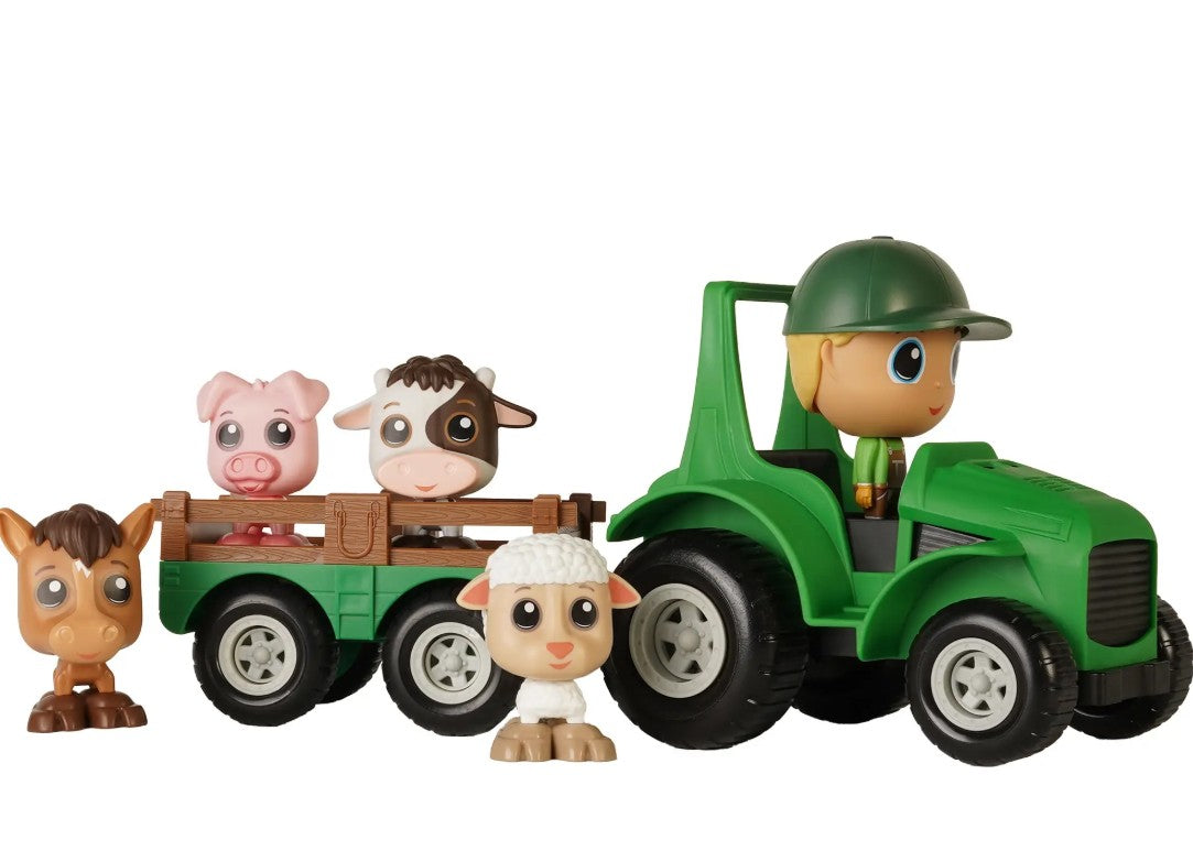 FLEK - TRACTEUR AVEC ANIMAUX ET FIGURINE CHARLIE