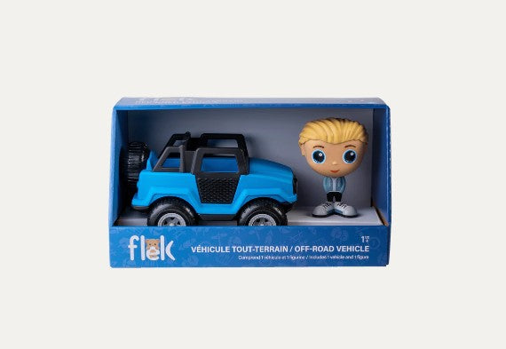 FLEK - VÉHICULE TOUT-TERRAIN BLEU AVEC FIGURINE CHARLIE